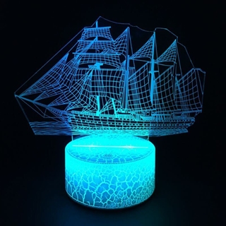 Sejlskib 3D lampe